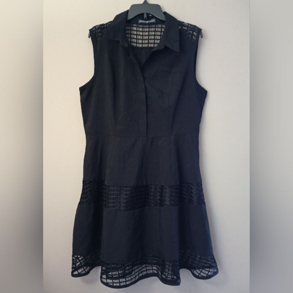 Signature Collection Black Sleeveless Dress with Peekaboo Panels Size XL
